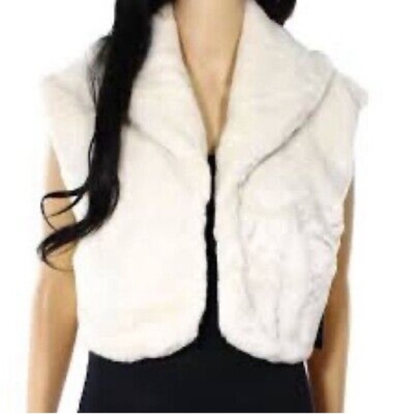 Alfani Women’s Prima Ivory Faux Fur Vest Size XL - Picture 1 of 8